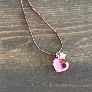 Swarovski pink heart crystal pendant necklace